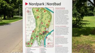 Wanderung " Europaplatz Anger " Erfurt von seiner schönsten Seite entdecken. - <a href="https://ms29.de">© Michael Stollmann</a> Nordpark | Nordbad - Infopoint - © Michael Stollmann