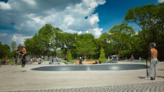 Wanderung " Europaplatz Anger " Erfurt von seiner schönsten Seite entdecken. - <a href="https://ms29.de">© Michael Stollmann</a> Skateanlage im Nordpark - © Michael Stollmann